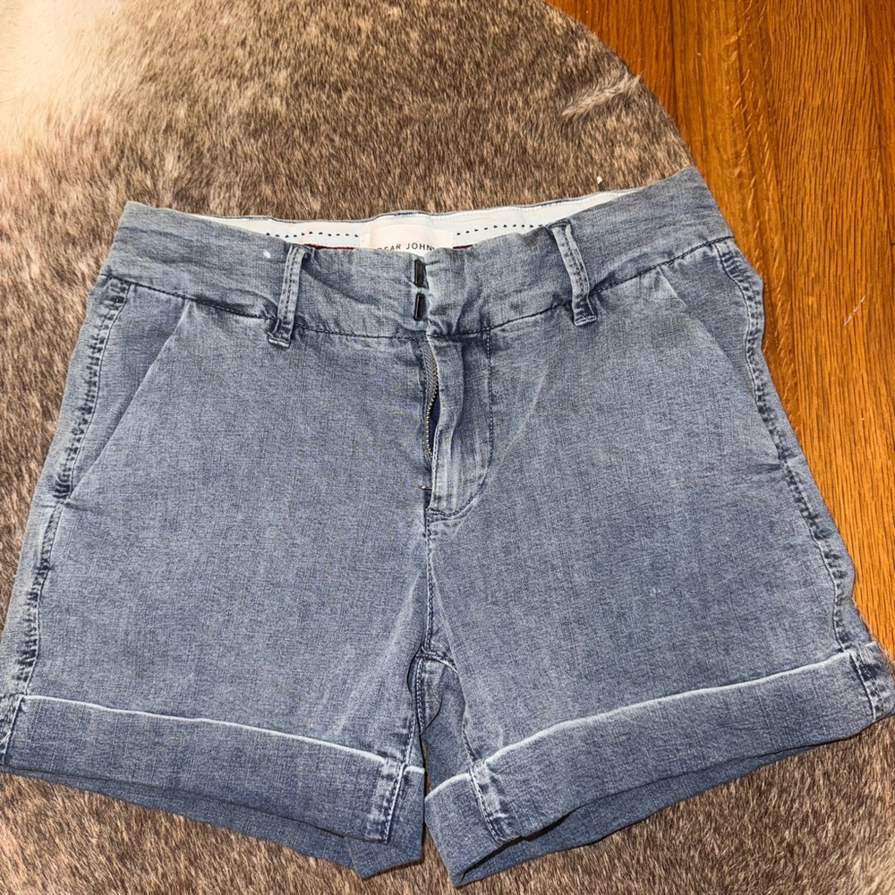 Dear John Blue Jean Shorts with Cuffed Hem